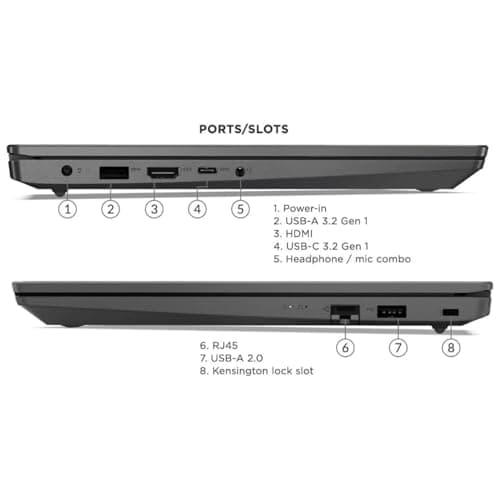 Lenovo V15 Laptop, 15.6" FHD Display, AMD Ryzen 5 5500U Hexa-core Processor (Beat Intel i7-1065G7), 16GB RAM, 512GB SSD, HDMI, RJ45, Numeric Keypad, Wi-Fi, Windows 11 Pro, Black — view 5