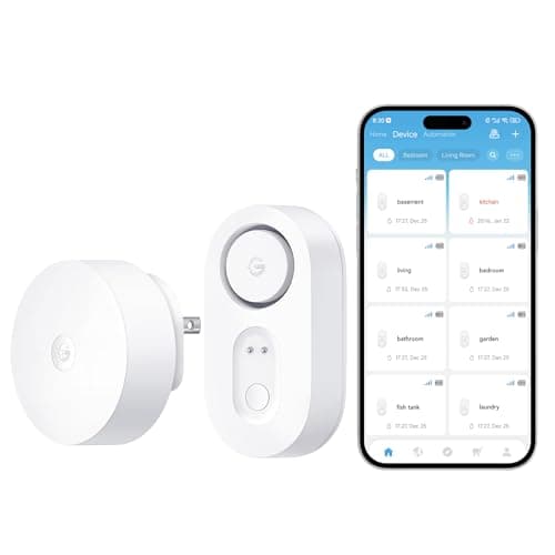 GoveeLife Upgraded Smart Water Leak Detector 1s with 1804 ft Ultra-Long Range, WiFi Water Sensor with SMS/Email/APP Push and Sound Alarm,5-Year Battery Life, 1 Pack, Suit for Home, Basement, Kitchen