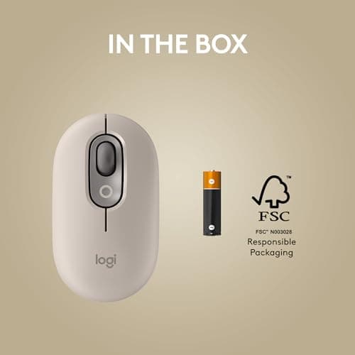 Logitech POP Mouse, Compact and Portable Wireless Bluetooth Mouse with Programmable Buttons and Quiet Clicks, Easy-Switch Between up to 3 Devices, Laptop, Tablet, PC - Mist — view 8