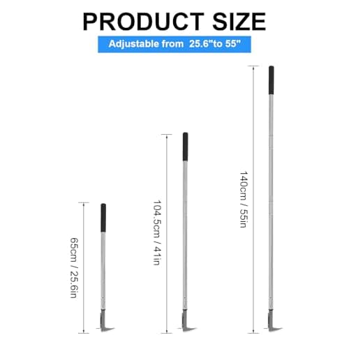 BARAYSTUS Crack Weeder, Stainless Steel Manual Crevice Weeding Tool, Long Handle Weed Grabber Remover, L-Shaped Manual Weeder Puller, Durable Crevice Weeding Tool for Sidewalk Garden Patio Lawn — view 5