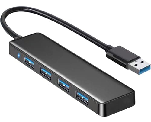 USB Hub 4 Port, VIENON USB 3.0 Hub USB Splitter for Laptop, USB Port Extender USB A Hub for PC, Desktop, Xbox, PS4, Flash Drive, Printer, Keyboard, Mouse, HDD, Plug and Play