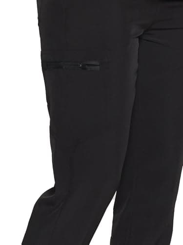 COZYFIT Womens Scrub Pants - Soft Stretch Yoga Style with 5 Pockets, Slim Fit Jogger Scrubs Pants for Women, Black, Large — view 4