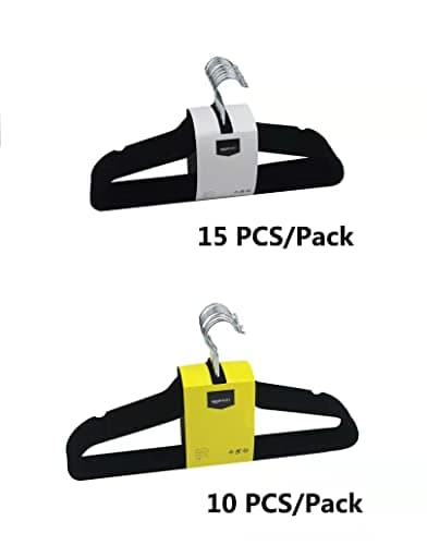 Amazon Basics Slim Velvet Non-Slip Space Saving Suit Clothes Hangers, Closet Organizer, Black, 50-Pack — view 4