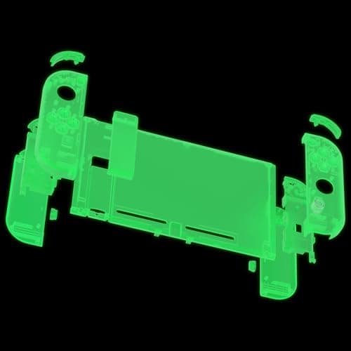 eXtremeRate DIY Replacement Shell Buttons for Nintendo Switch, Back Plate for Switch Console, Housing with Colorful Buttons for Joycon Handheld Controller - Glow in Dark - Green [No Electronics Parts] — view 3