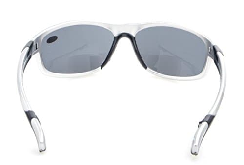 Eyekepper Fashion Sports Bifocal Sunglasses TR90 Unbreakable Outdoor Readers Baseball Running Fishing Driving Golf Softball Hiking Silver Frame Grey Lens +2.5 — view 3