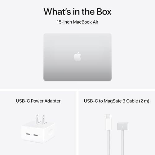Apple 2025 MacBook Air 15-inch Laptop with M4 chip: Built for Apple Intelligence, 16GB Unified Memory, 256GB SSD Storage, Touch ID; Silver - English Keyboard — view 5
