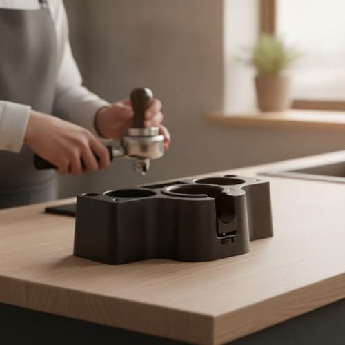 rockible Coffee Pressing Station Matte Coffee Pressing Station with Slots Easy-to-Clean Organizer for Kitchen, Black — view 6