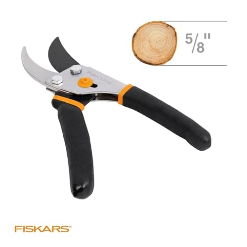 Fiskars Bypass Pruning Shears, 5/8" Cut Capacity Gardening Scissors, Self-Cleaning Sap Groove Prevents Sticking, Non-Slip Grip for Cutting Stems & Branches, Sharp Steel Blades w/ Low-Friction Coating — view 4