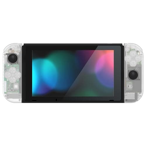 eXtremeRate DIY Replacement Shell Buttons for Nintendo Switch, Back Plate for Switch Console, Housing with Colorful Buttons for Joycon Handheld Controller - Glow in Dark - Green [No Electronics Parts] — view 4