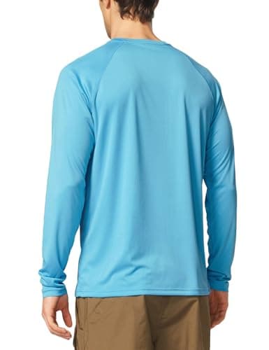 baleaf Mens UPF 50+ Sun Protection Shirts Long Sleeve Rash Guard, Quick Dry 4-Way Stretch for Fishing Swimming Surfing 01-Blue L