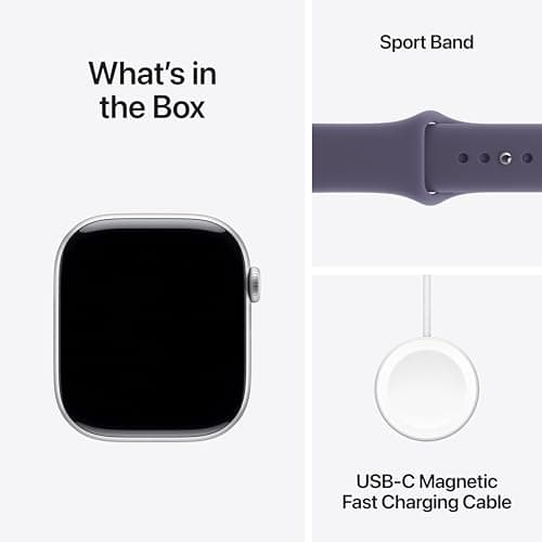 Apple Watch Series 11 [GPS 46mm] Smartwatch with Silver Case and Purple Fog Sport Band - S/M. Sleep Score, Fitness Tracker, Health Monitoring, Always-On Display, Water-Resistant — view 3