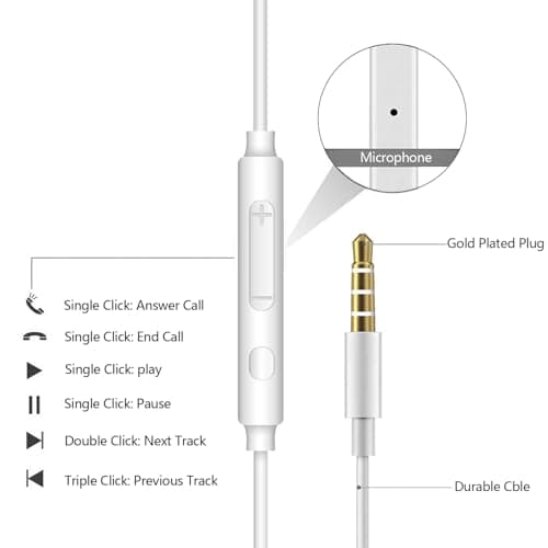 2 Pack Wired Earbuds with Microphone, 3.5mm Jack In-Ear Headphones Wired Earphones with Mic Noise Isolating Plug in Ear Buds for Computer Laptop PC iPhone Android, Airplane Travel Headphones with jack — view 4