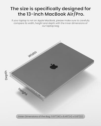 tomtoc 360° Protective Laptop Sleeve for 13-inch New MacBook Air M5/A3449 (2026) M4/A3240, M3/A3113, M2/A2681, M1/A2337, Water-Resistant Computer Case Bag Fits 13" MacBook Neo A18 & MacBook Pro M2/M1 — view 8
