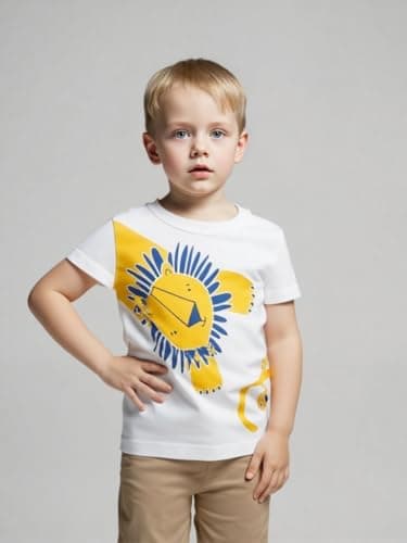 Winzik Boys Shirt Toddler Shirts Kids Boys’ Short Sleeve 3-Pack Crewneck Animal T-Shirt Summer Clothes 18M-8Y(4-5T, Giraffe Lion Monkey) — view 8