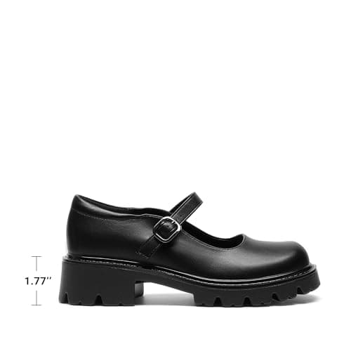 DREAM PAIRS Mary Jane Platform Pumps Shoes for Women,Black-Pu,9 — view 3