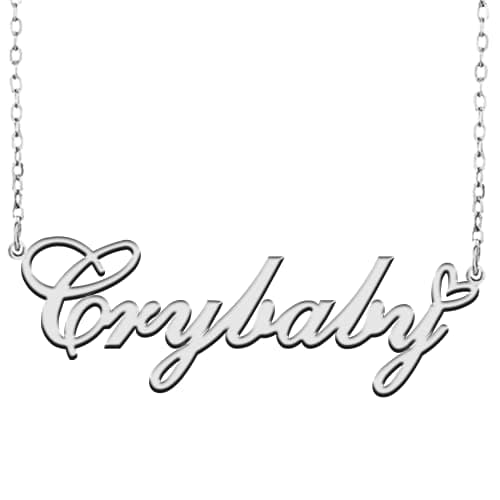 RONKAHSHOW Crybaby Custom Pendant Name Necklace Customized Personalized with Heart Necklace Best Gift for Women New Year Birthday Mother’s day Christmas wedding Party S