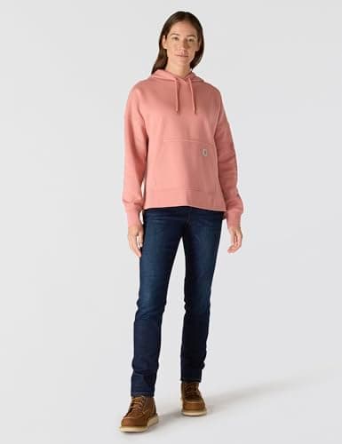 Carhartt Women's Oversized-fit Midweight Hooded Heart Graphic Sweatshirt, Rose Tint, X-Large — view 3