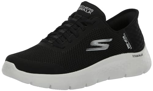 Skechers Women's Go Walk Flex Hands Free Slip-Ins - Grand Entry Sneaker, Black/White, 8 US