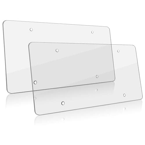 2 Pack License Plate Cover,Weather Resistance,Unbreakable Licence Plate Protector with Transparent Design,Fits All Standard 6x12Inches License Plates (Clear)