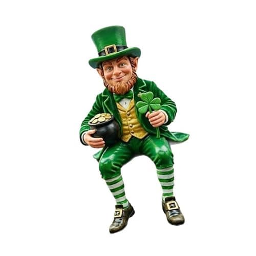 Festives Irish Leprechaun Figurine Resin Craft Shelf Sitters Patricks Day Ornament for Table Display and Gifting Patricks Day Leprechaun Statue — view 7