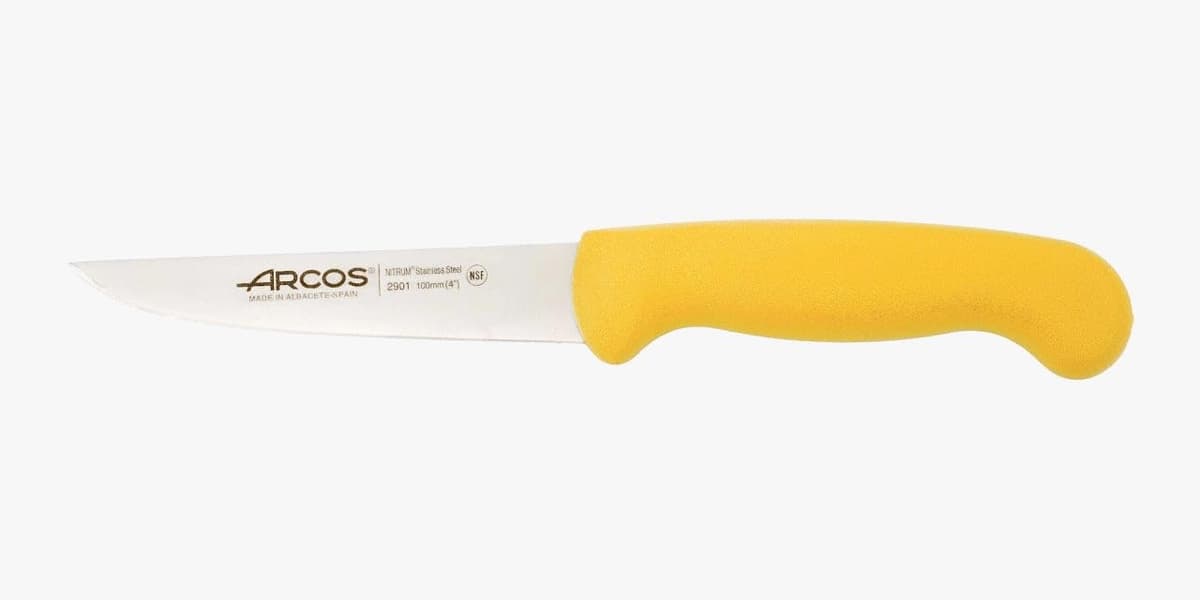 Arcos Serie 2900 - Cuchillo Santoku con Alveolos - Hoja de Acero Inoxidable Nitrum de 180 mm - Mango inyectado en Polipropileno Color Rojo — view 48