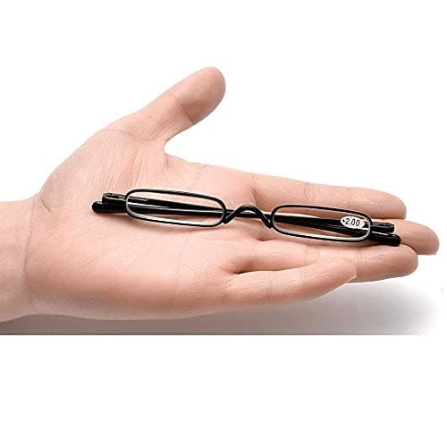 ZUVGEES Easy Carry Mini Compact Slim Reading Glasses—Lightweight Portable Readers with w/Pen Clip Tube Case (Purple, 3.50) — view 4