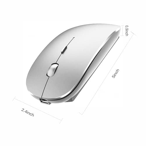 Bluetooth Wireless Mouse for Laptop mac MacBook ipad MacBook air MacBook pro pc Desktop Computer Windows Chromebook Notebook (Silver) — view 3