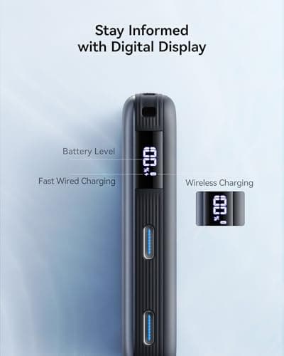 INIU Slimmest Power Bank for MagSafe, 10000mAh Qi2.2 Certified 25W Wireless & 45W Wired USB C Fast Charging Portable Charger, Flight-Safe Travel Phone Magnetic Battery Pack for iPhone 17-12 Series — view 6