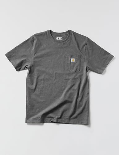 Carhartt mens K87 Workwear Short Sleeve T-shirt (Regular and Big & Tall Sizes) work utility t shirts, Carbon Heather, Large US — view 5