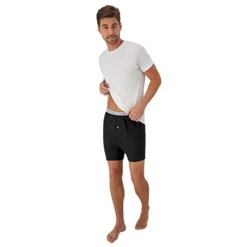 Hanes Men's Boxers, Cotton Knit Comfortable Boxer Underwear, Moisture-wicking Cotton Boxers, 5 count (pack of 1) — view 4