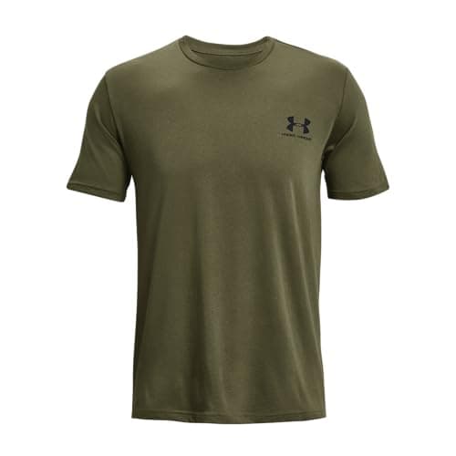 Under Armour Men's Sportstyle Left Chest Short-Sleeve T-Shirt, (390) Marine OD Green/Black/Black, Large
