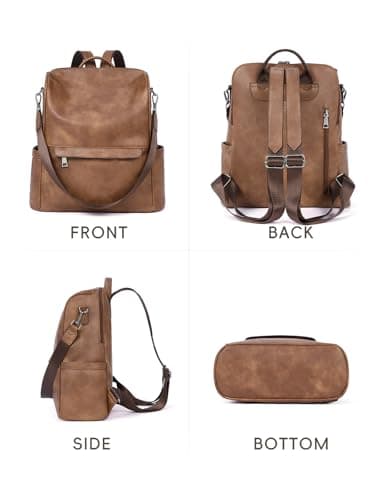 CLUCI Backpack for Women Fashion Vegan Leather Designer Bookbag Ladies Convertible Travel Backpack purse for Women — view 5