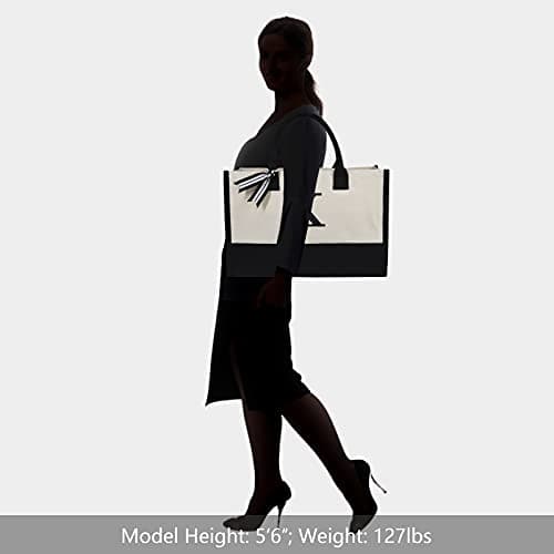 TOPDesign Embroidery Initial Canvas Tote Bag, Personalized Present Suitable for Wedding, Birthday, Beach, Holiday, is a Great Gift Women, Mom, Teachers, Friends, Bridesmaids (Letter K) — view 4