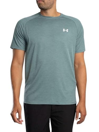 Under Armour Men's Tech Textured Short Sleeve T Shirt, (587) Jasper Blue / / White, Medium — view 2