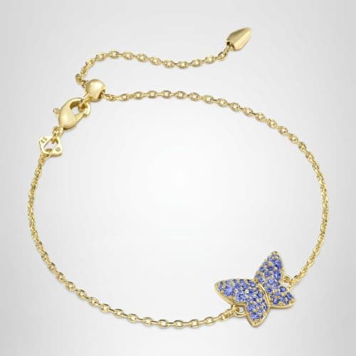 Kendra Scott 14k Gold-Plated Lillia Crystal Delicate Bracelet in Blue Crystal, Fashion Jewelry for Women — view 2