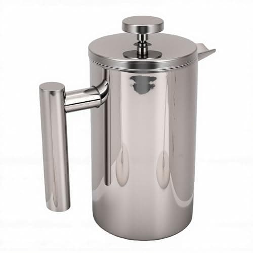 GLOGLOW French Press Coffee Pot, 304 Stainless Steel Double Wall Insulated Maker with 4 Step Brewing for Heat Retention 25 Oz Capacity Home Office Use Brewing Ground Coffee or Loose Tea — view 2