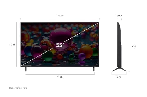 LG 55-Inch UA7000 Series 4K Smart TV - α7 AI Processor 4K, Dynamic Tone Mapping, Alexa Ready, HDR10, HGIG, ALLM, WebOS 25, Wi-Fi, Bluetooth, AI Upscaling and Sound, LG Channels (55UA7000PUB, 2025)