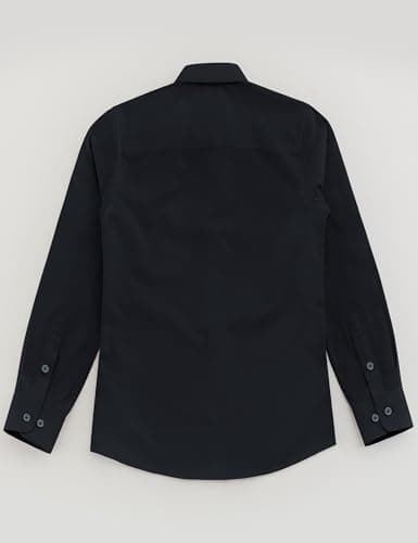 Marvelous World Boys' Long Sleeve Solid Buttoned Cuffs Dress Shirt Kids Casual Button Down Shirts Black Size 14 — view 5