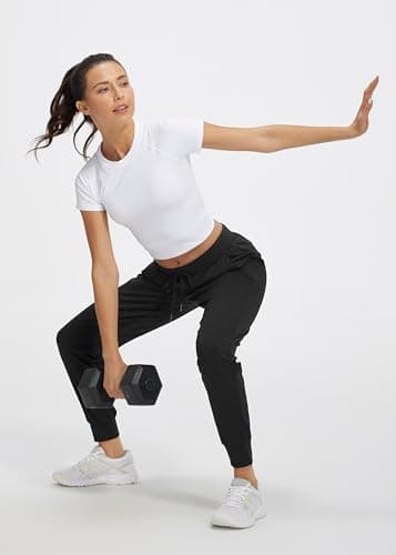 Libin Women's Joggers Pants Athletic Sweatpants with Pockets Running Tapered Casual Pants for Workout,Lounge, Black L — view 4