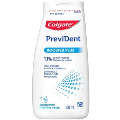 Colgate PreviDent 5000 ppm Booster Plus Toothpaste - Spearmint, 100mL - Fluoride Enamel Protection, Sensitive Teeth Relief, Travel Size - Dentifrice for Daily Oral Care (Package May Vary) — view 3