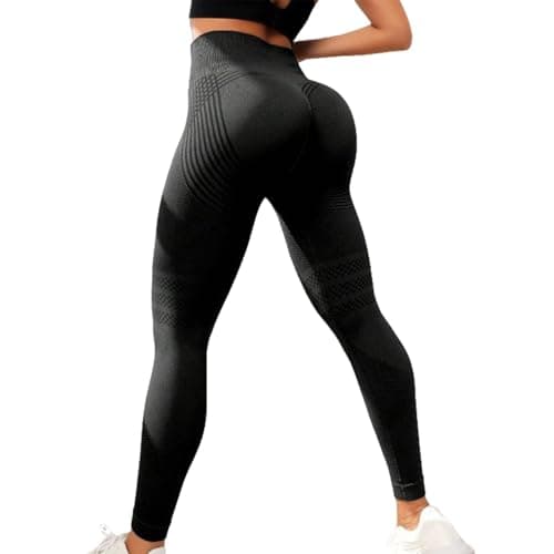 2026 New 3D Metabolic Booster Leggings,High Waist 3D Anti Cellulite Leggings for Women,Slimming Workout Yoga Pants (Black,Large)