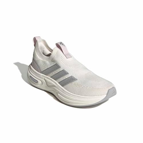 adidas Women's Cloudfoam Cuxxion - Sock, White/Matte Silver/Ice Purple, 7 — view 4