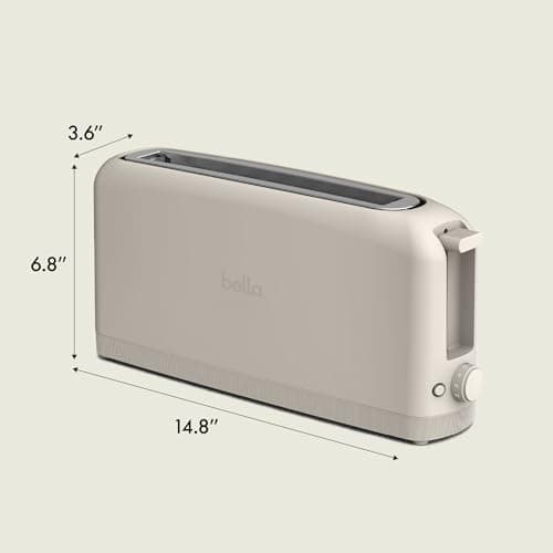 bella 2 Slice Slim Toaster, Fits-anywhere™ Kitchenware, 6 Setting Shade Control with Reheat & Cancel Buttons, Fits sourdough, 10” Long Slot, Anti Jam & Auto Shutoff, 900 Watt, Oatmilk — view 7