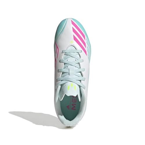 adidas Unisex-Kids F50 Messi Club Firm Ground/Multi Ground J, White/Lucid Pink/Flash Aqua, 13 — view 2