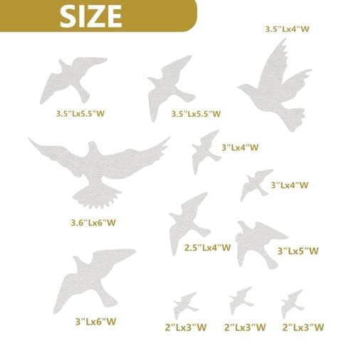 Anti Collision Window Bird Stickers Decals Glass Door Protect and Save Bird Strikes (Clear)