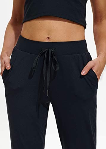 Libin Women's Joggers Pants Athletic Sweatpants with Pockets Running Tapered Casual Pants for Workout,Lounge, Black L — view 3