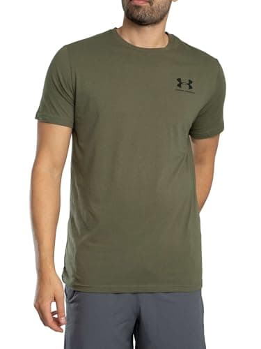 Under Armour Men's Sportstyle Left Chest Short-Sleeve T-Shirt, (390) Marine OD Green/Black/Black, Large — view 4