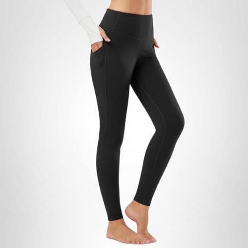 baleaf Women's Fleece Lined Leggings, High Waisted Black M — view 9