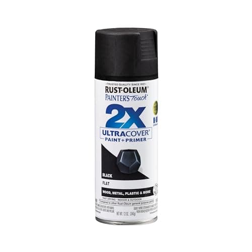 Rust-Oleum Painter's Touch 2X Ultra Cover Spray Paint, Flat Black