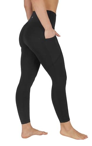 90 Degree By Reflex Power Flex Yoga Pants - High Waist Squat Proof Ankle Leggings With Pockets for Women - Black - Large — view 3